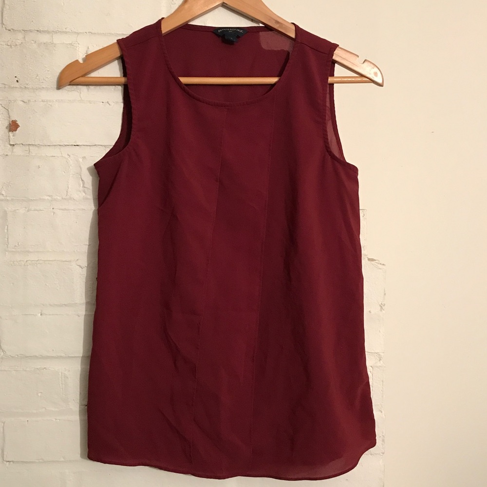 EUC Banana Republic Maroon Burgundy Sleeveless Top